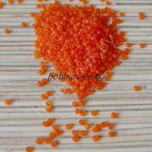 Бисер прозрачный оранжевый 50 гр.