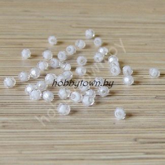 Бусинки пластиковые граненые 8 мм (цв. белый) 10 шт.