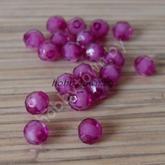 Бусинки пластиковые граненые 8 мм, (сиреневый) 10 шт.