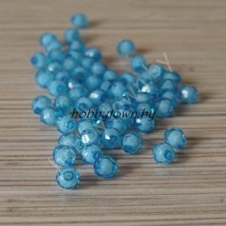 Бусинки пластиковые граненые 8 мм (бирюзовый) 10 шт.
