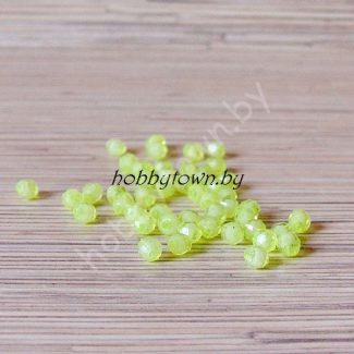 Бусинки пластиковые граненые 8 мм (цв. лайм) 10 шт.