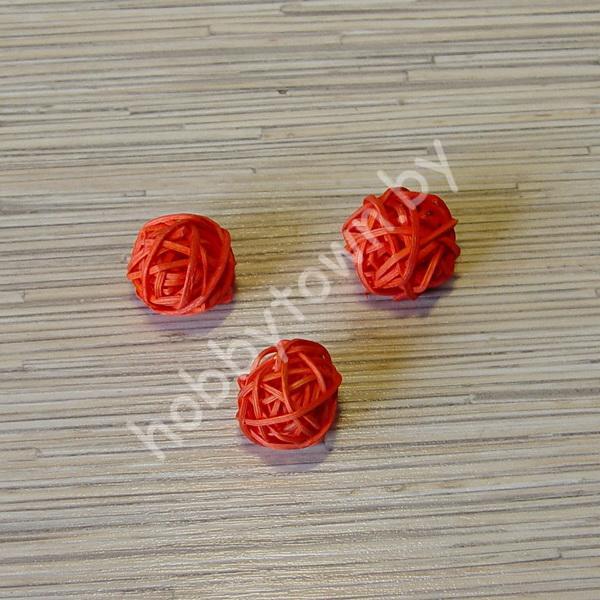 Шарик из ротанга, 3см. (цв. оранжевый) 1 шт.