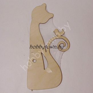 Деревянная заготовка для часов "Кошка"