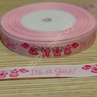 Лента репсовая 1,5см (цв. розовый) 1 м