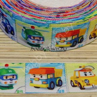 Лента репсовая 2,5 см (рисунки из мультфильмов) 1 м