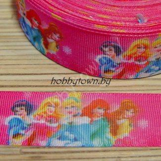 Лента репсовая 2,5 см (рисунки из мультфильмов) 1 м