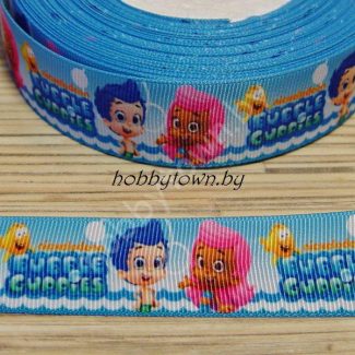 Лента репсовая 2,5 см (рисунки из мультфильмов) 1 м
