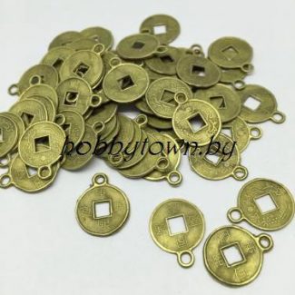 Монетки для рукоделия и творчества с подвесом 15 мм 1 шт.