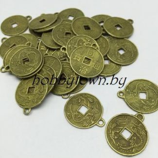 Монетки для рукоделия и творчества с подвесом 19 мм