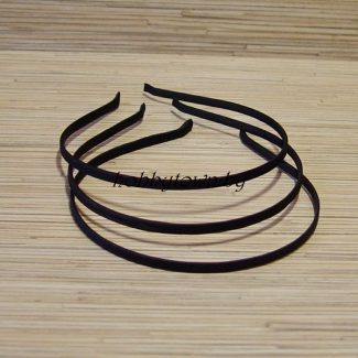 Ободок для волос атласный, 0,6 см (цв.черный)