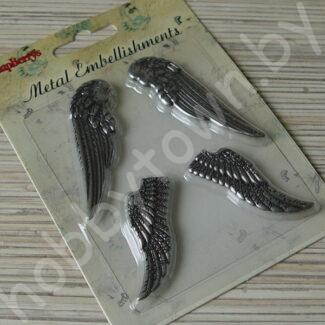 Набор ангельских крыльев (цв. серебро) 4 шт.