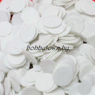 Фетровые пяточки 2,5см (цв.белый) 10 шт.