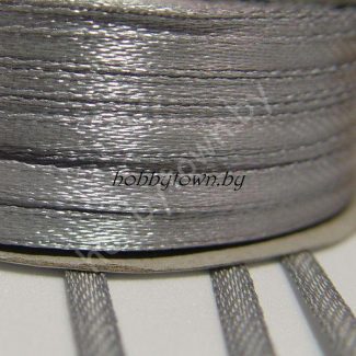 Лента атласная 0,3 см (цв.серый) 5 м