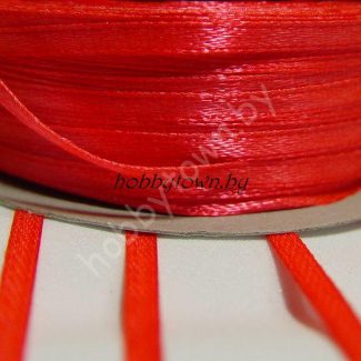 Лента атласная 0,3 см (цв.коралловый) 5 м