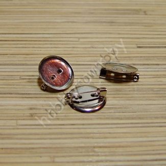 Заготовка для брошек с гнездом 2,5 см (цв.серебро) 1 шт.