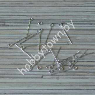 Штифты для бижутерии с петелькой (цв.св-серебро) 10 шт.