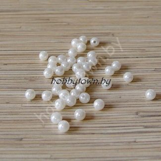 Бусины круглые перламутр 8мм (цв. молочный) 50 шт