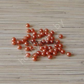 Бусины круглые перламутр 6мм (50 шт) (цв.терракотовый)