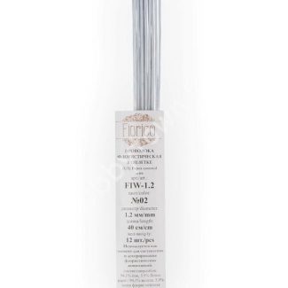 Проволока флористическая в оплётке 1.2 мм 40 см (цв.белый) 12 шт.