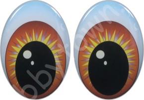 Глазки для игрушек овальные, винтовые 16мм