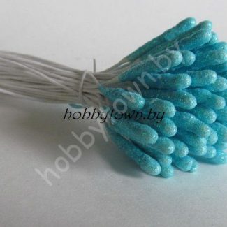 Тычинки с блёстками большие (голубые), 10 шт