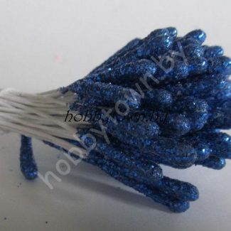 Тычинки с блёстками большие (синие), 10 шт