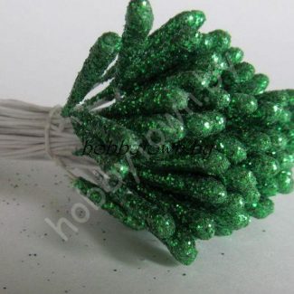 Тычинки с блёстками большие (зелёные), 10 шт