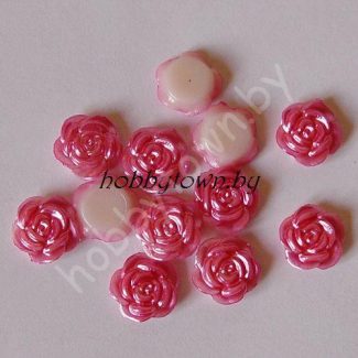 Кабошон "Розочка" перламутровый 12мм (персиковый, розовый, красный) 10 шт.