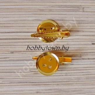 Основа-заколка 40мм+платформа 24 мм+иголка (цв.золото)