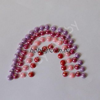 Полубусины-жемчуг-перламутр 10мм (сиреневый,т.-малиновый, розовый, красный) 10 шт.