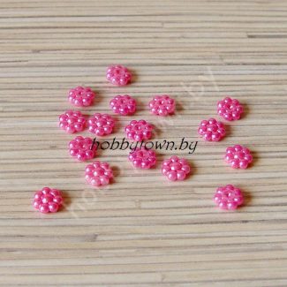 Кабошон "Цветочек" перламутровый 10мм (белый, розовый) 10 шт.