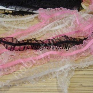 Тесьма с резинкой 2,5 см, отрез 1 метр (цв. чёрный)