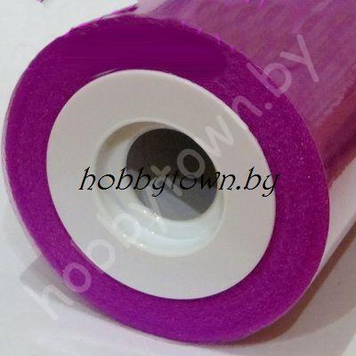 Фатин средней жёсткости, ширина 15 см, отрез 1 метр, цв. фиолетовый