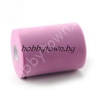 Фатин средней жёсткости, ширина 15 см, отрез 1 метр, цв. св.-фиолетовый