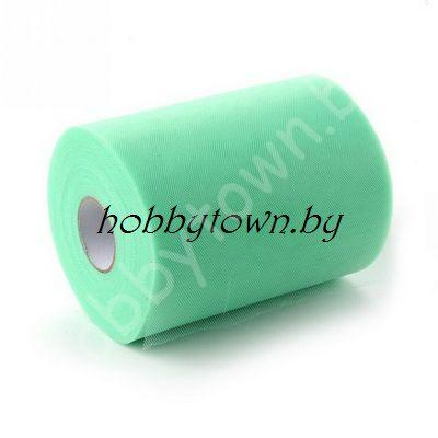 Фатин средней жёсткости, ширина 15 см, отрез 1 метр, цв. мятный