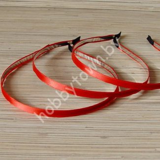 Ободок-основа металл-ткань(цв.красный) 7мм