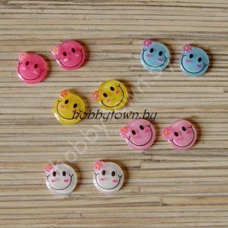 Кабошон "Смайлик" 18мм (цв. в ассортименте)) 1 шт.