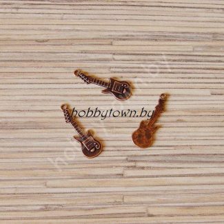 Подвеска металлическая "Гитара", 30*10 мм (цв.медь) 1шт.