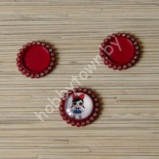 Крышечка-серединка со стразами (цв. бордовый) 1шт.