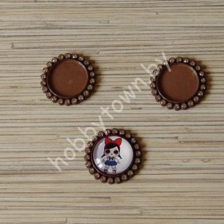 Крышечка-серединка со стразами (цв. шоколадный) 1шт.