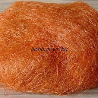Сизаль (натуральное волокно) цв. ярко-оранжевый, 45-50гр
