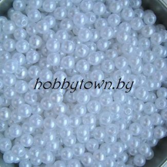 Бусины круглые перламутр 6мм (50 шт) (цв.кремовый)