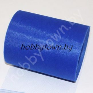 Фатин средней жёсткости, ширина 15 см, отрез 1 метр, цв. васильковый