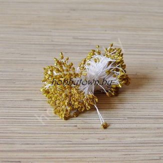 Тычинки 2 мм, с блёстками 50 нитей (100 головок) (цв. золото)