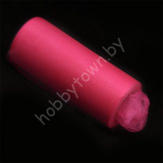 Фатин средней жёсткости, блестящий, ширина 15 см, отрез 1 метр, цв. фуксия