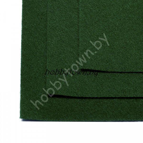 Фетр 20х30, жёсткий, толщина 1мм (цв.зелёная трава)