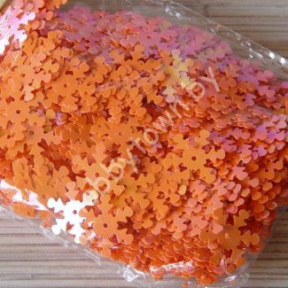 Пайетки фигурные Снежинки 18 мм (цв.оранжевый перламутр) 5гр.