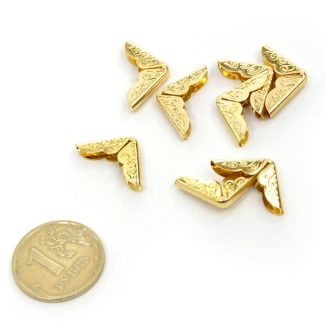 Декоративный уголок-скоба 2x15 мм (цв.золото) 8 шт.