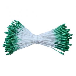 Тычинки двусторонние 6 мм*1 мм (уп.100 шт) цв. зелёный