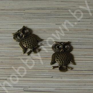 Подвеска металлическая Сова 32x43 мм 1шт.